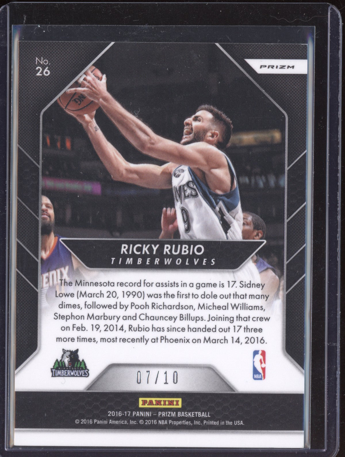Ricky Rubio 2016-17 Panini Prizm Go Hard or Go Home Gold 7/10