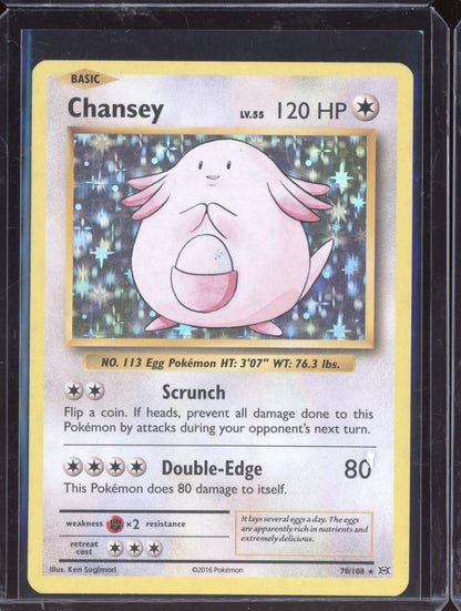 2016 Pokemon XY Evolutions Chansey Holo 70/108
