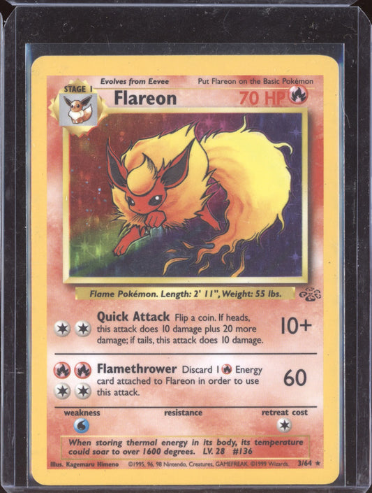 Flareon 1999 Pokemon Jungle Rare Holo 3/64