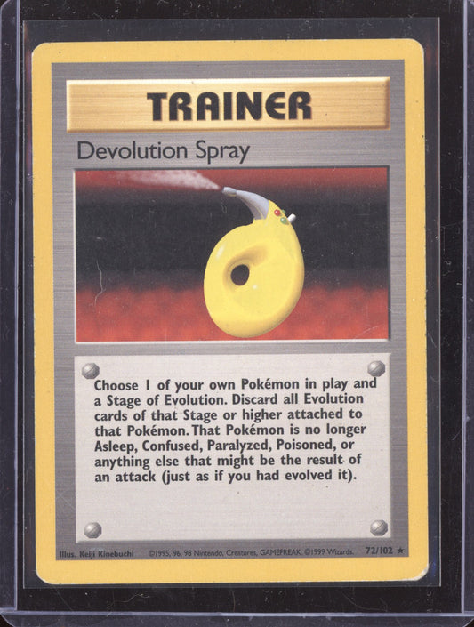 Devolution Spray 1999 Pokemon Base Set Rare 072/102