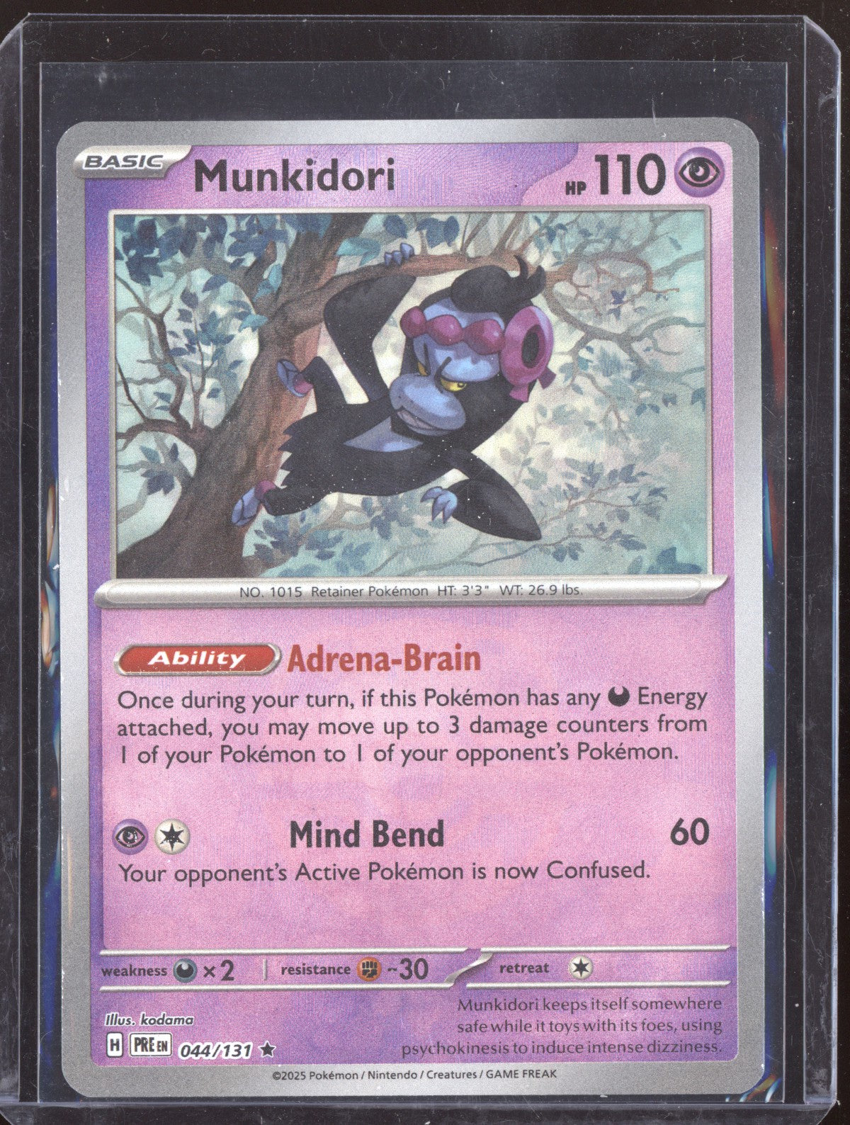 Munkidori 2025 Pokemon Prismatic Evolutions Holo 44/131