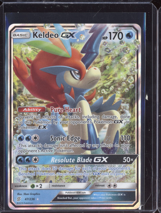 Keldeo-GX 2019 Pokemon Unified Minds Rare Holo 047/236