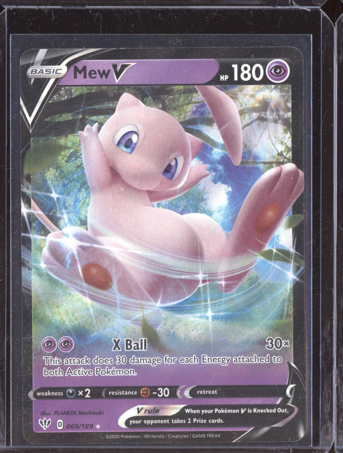 Mew V 2020 Pokemon Darkness Ablaze Holo Rare V 069/189