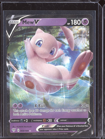 Mew V 2020 Pokemon Darkness Ablaze Holo Rare V 069/189