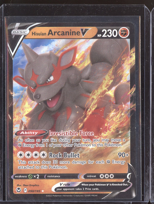 Hisuian Arcanine V 2022 Pokemon Silver Tempest Holo Rare V 090/195