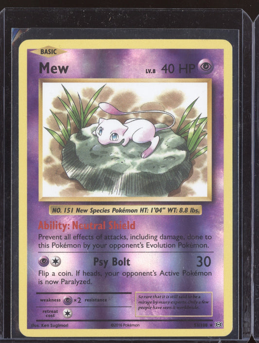 Mew 2016 Pokemon Evolutions Rare Reverse Holo 053/108