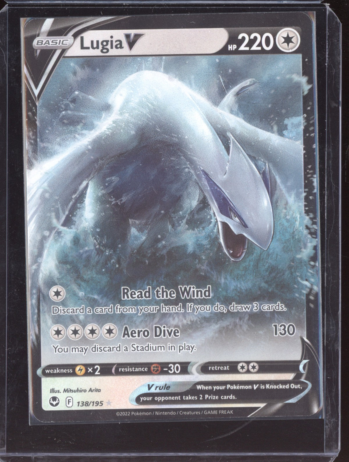 Lugia V 2022 Pokemon Silver Tempest Holo Rare V 138/195