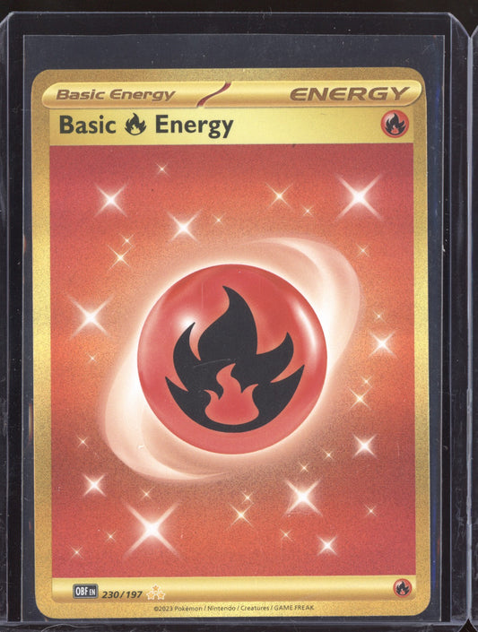 Basic Fire Energy 2023 Pokemon Obsidian Flames Hyper Rare 230/197