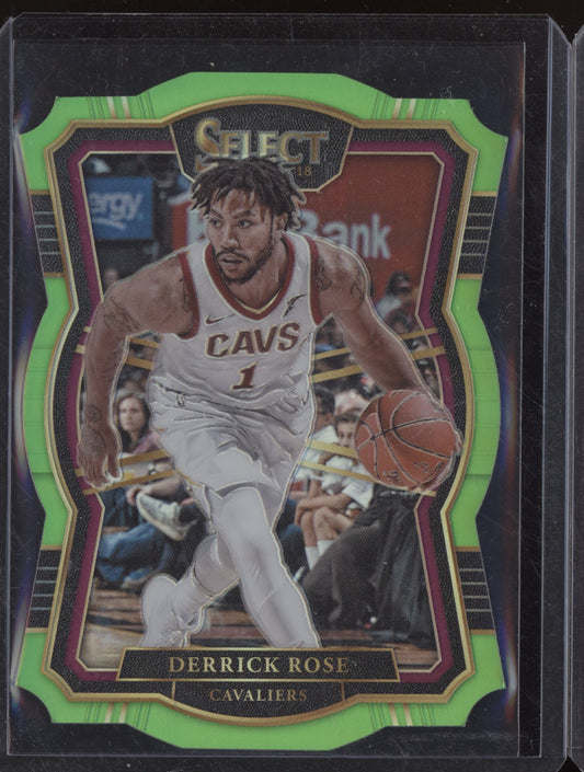 Derrick Rose 2017-18 Panini Select Neon Green Die Cut 28/65