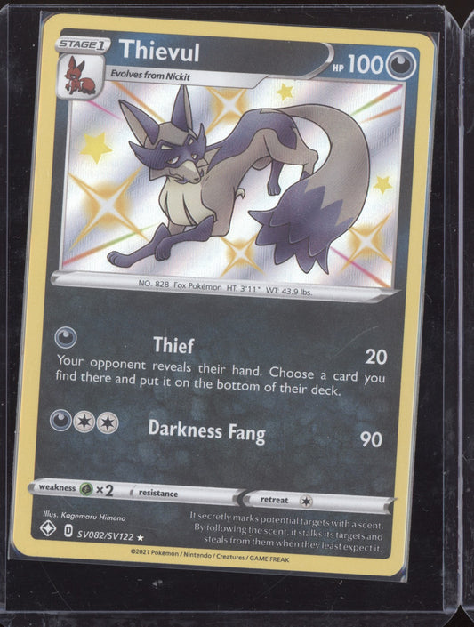 Thievul 2021 Pokemon Shining Fates Shiny Rare SV082/SV122