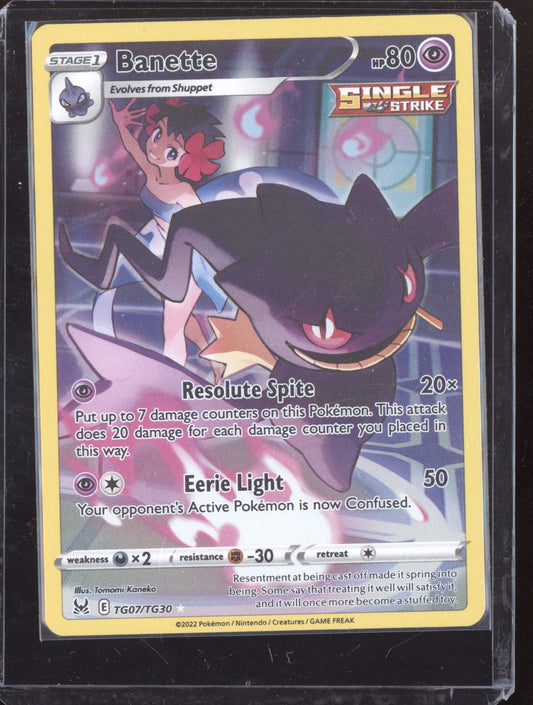 Banette 2022 Pokemon Lost Origin Trainer Gallery Holo Rare TG07/TG30