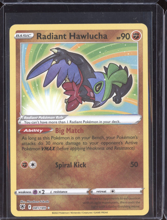 Radiant Hawlucha 2022 Pokemon Astral Radiance Radiant Rare 081/189