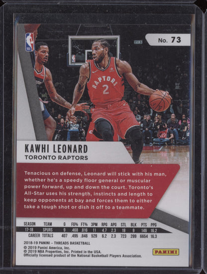Kawhi Leonard 2018-19 Panini Threads Premium 44/199