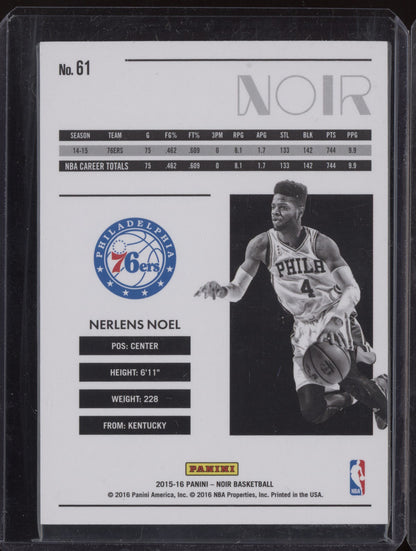 Nerlens Noel 2015-16 Panini Noir Black & White Platinum 6/10
