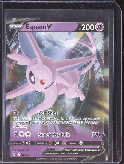 Espeon V 2021 Pokemon Evolving Skies Holo Rare V 064/203