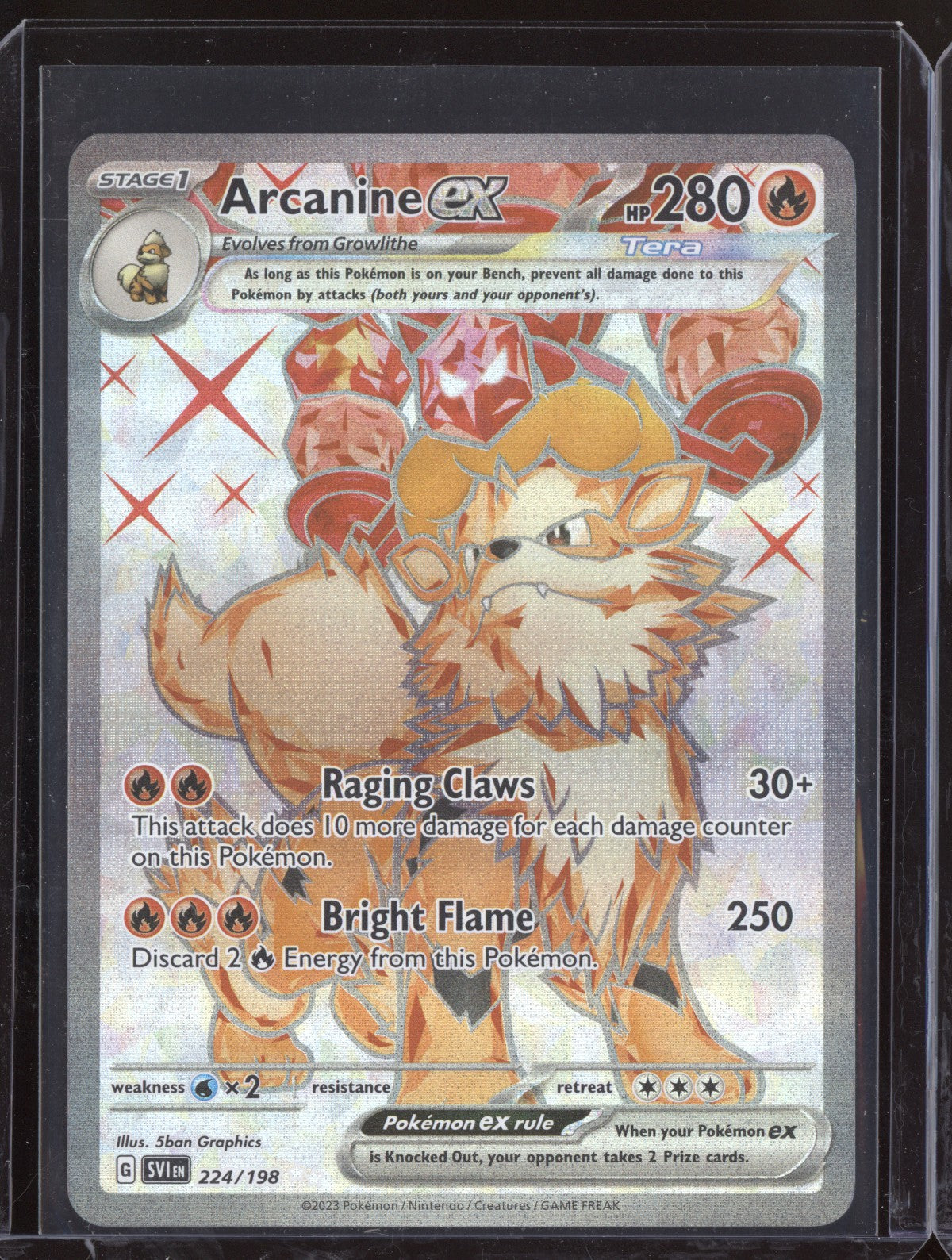Arcanine ex 2023 Pokemon SVI Scarlet & Violet 224/198