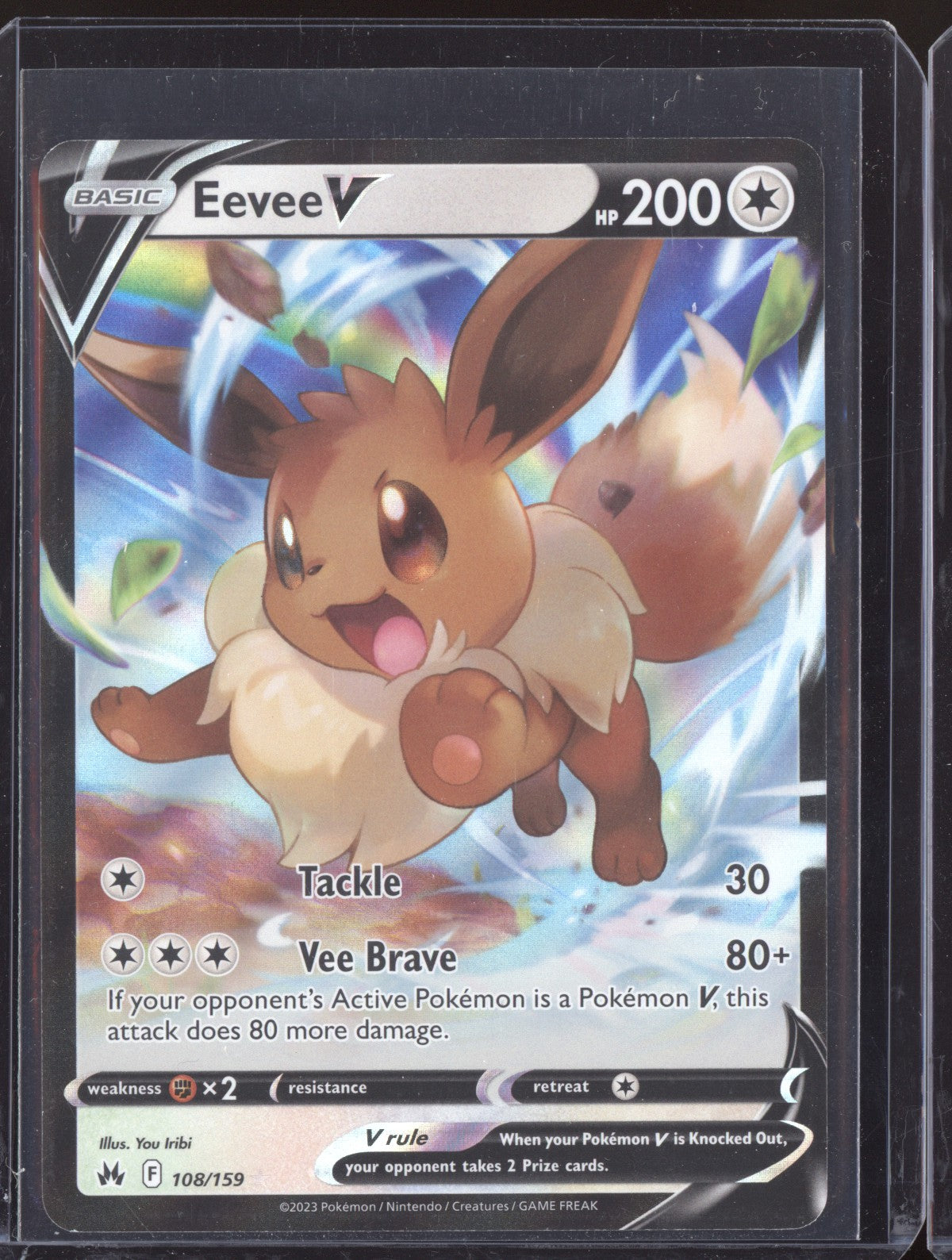 Eevee V 2023 Pokemon Crown Zenith Holo Rare V 108/159