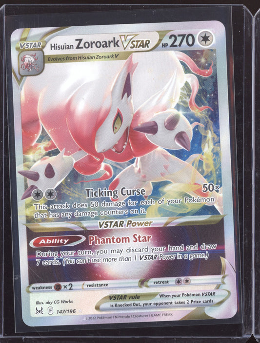 Hisuian Zoroark VSTAR 2022 Pokemon Lost Origin Holo Rare VSTAR 147/196