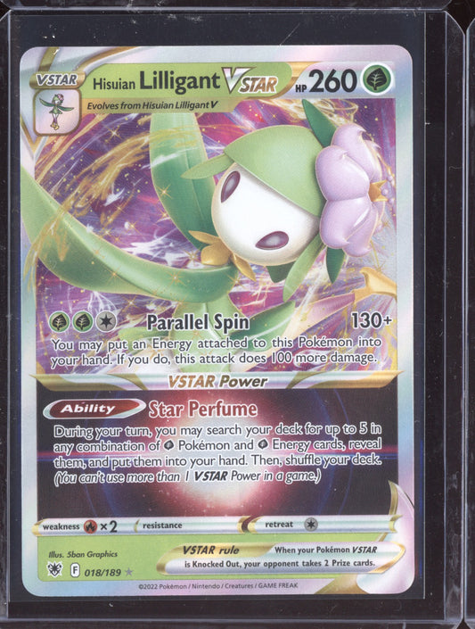 Hisuian Lilligant VSTAR 2022 Pokemon Astral Radiance Holo Rare VSTAR 018/189