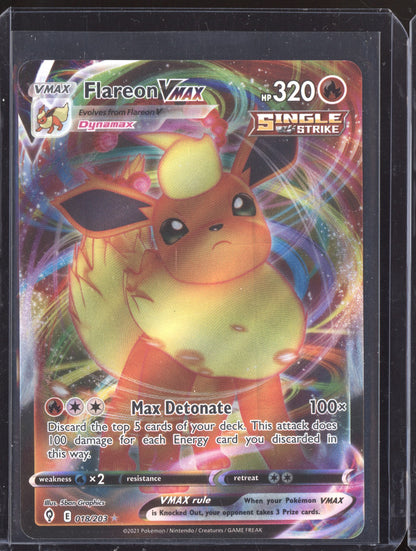 Flareon VMAX 2021 Pokemon Evolving Skies Holo Rare VMAX 018/203