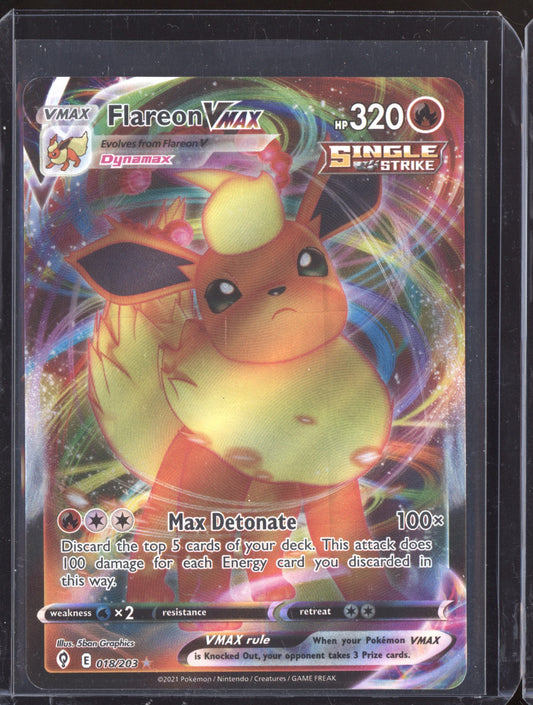 Flareon VMAX 2021 Pokemon Evolving Skies Holo Rare VMAX 018/203
