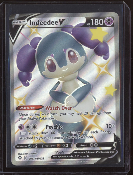 Indeedee V 2021 Pokemon Shining Fates Shiny Rare V or VMAX SV114/SV122