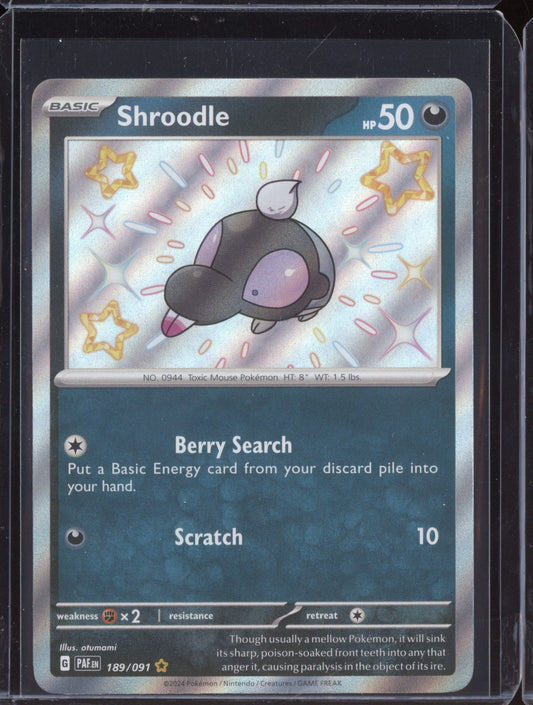 Shroodle 2024 Pokemon Paldean Fates Shiny Rare 189/091