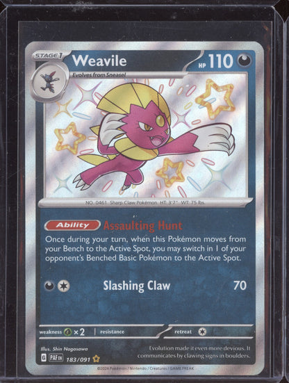 Weavile 2024 Pokemon Paldean Fates Shiny Rare 183/091