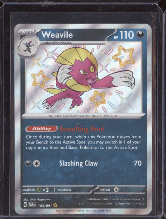 Weavile 2024 Pokemon Paldean Fates Shiny Rare 183/091
