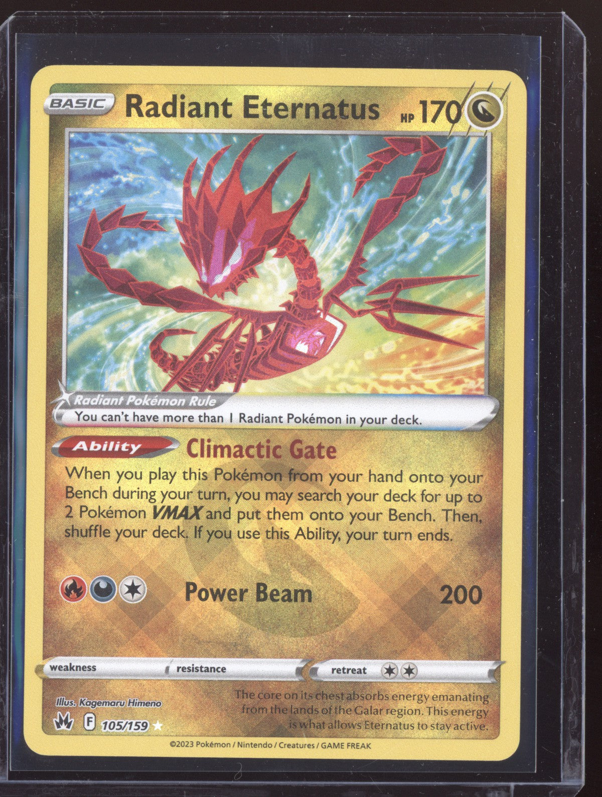 Radiant Eternatus 2023 Pokemon Crown Zenith Radiant Rare 105/159