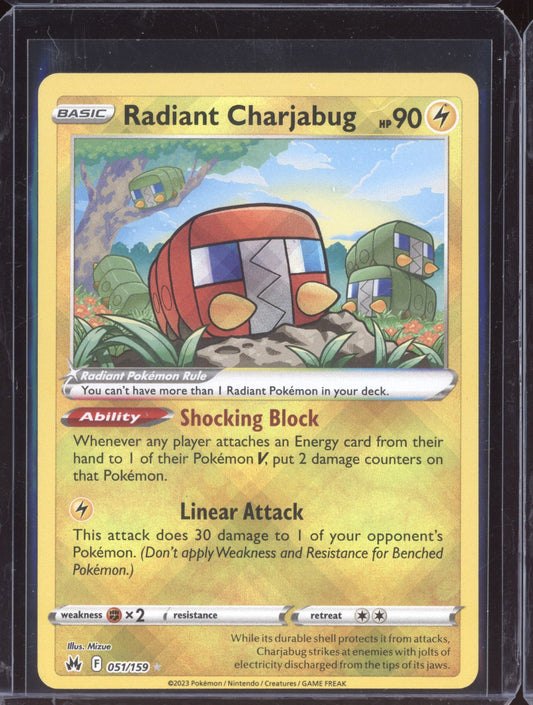 Radiant Charjabug 2023 Pokemon Crown Zenith Radiant Rare 051/159