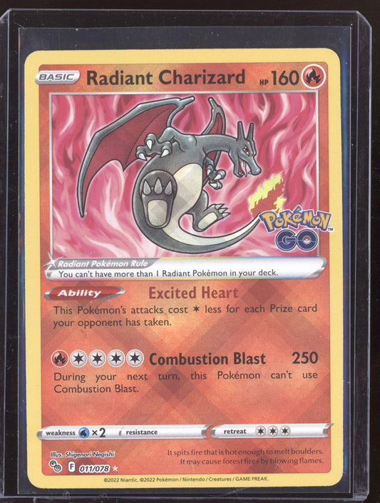 Radiant Charizard 2022 Pokemon Pokemon GO Radiant Rare 011/078