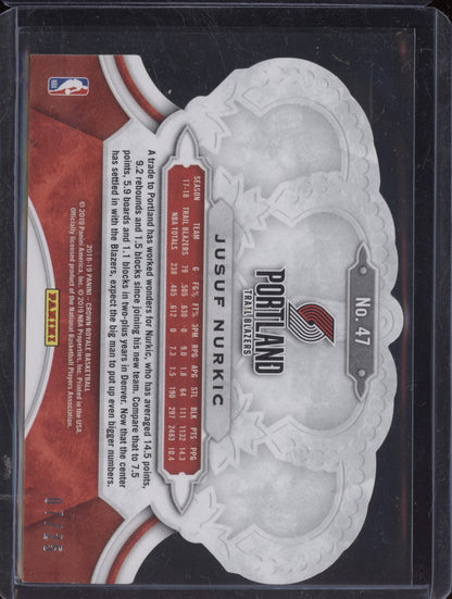 Jusuf Nurkic 2018-19 Panini Crown Royale Purple Crystal 7/25