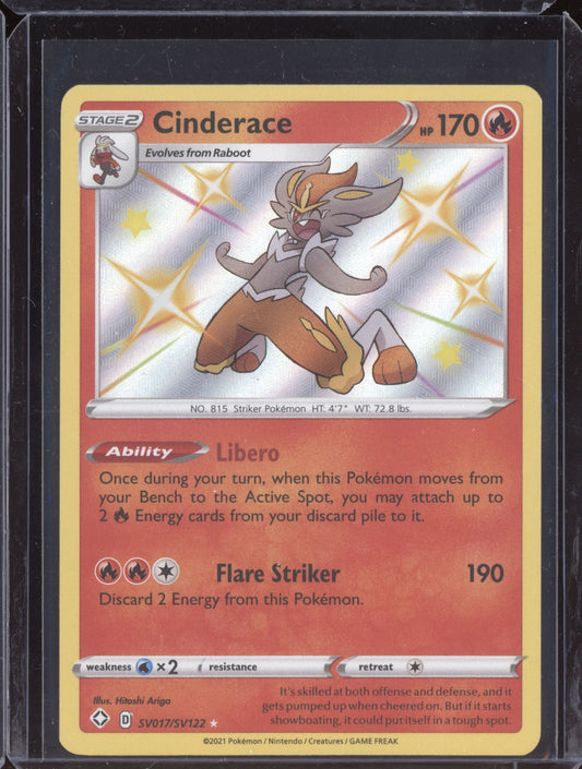Cinderace 2021 Pokemon Shining Fates Shiny Rare SV017/SV122