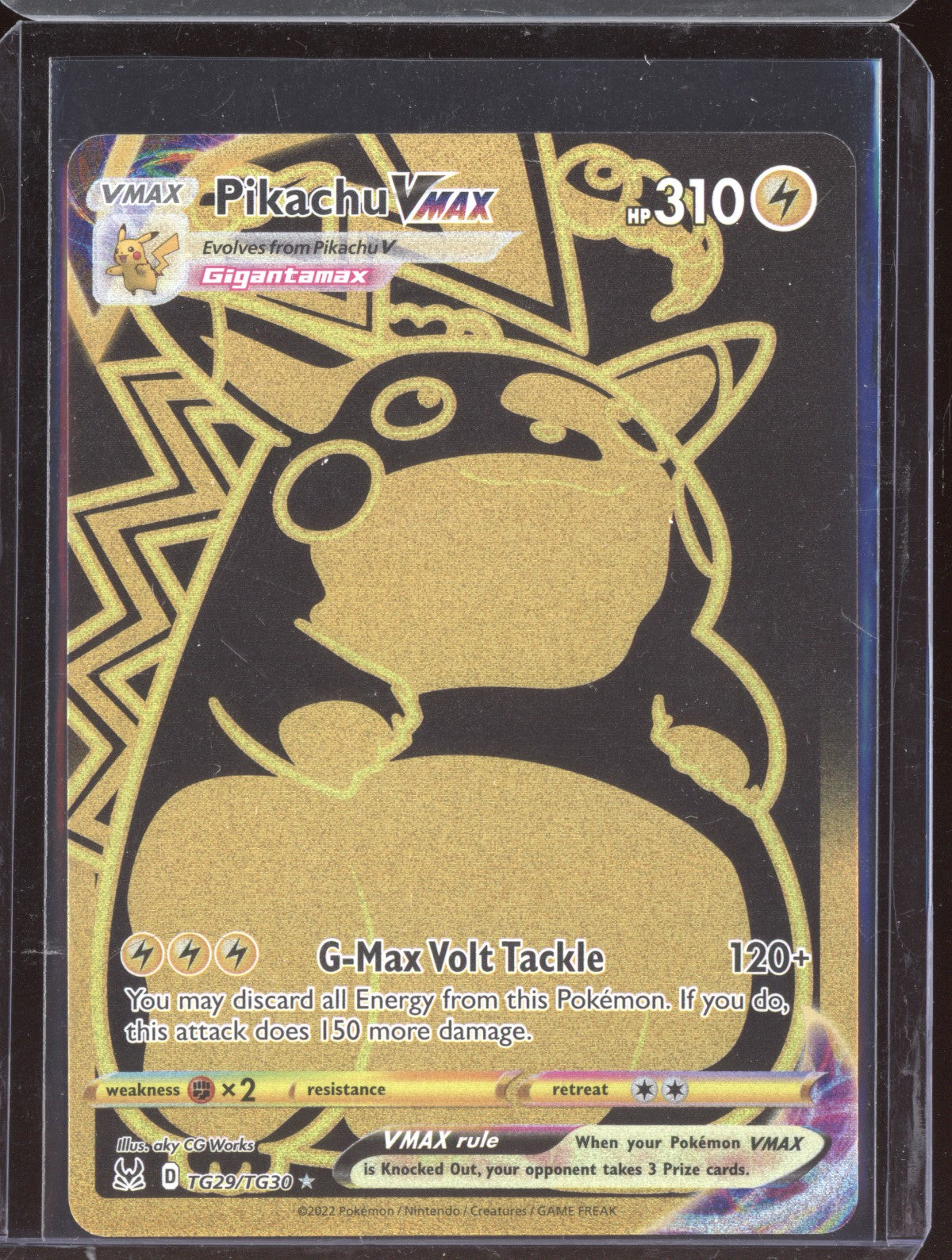 Pikachu VMAX 2022 Pokemon Lost Origin Trainer Gallery Secret Rare TG29/TG30
