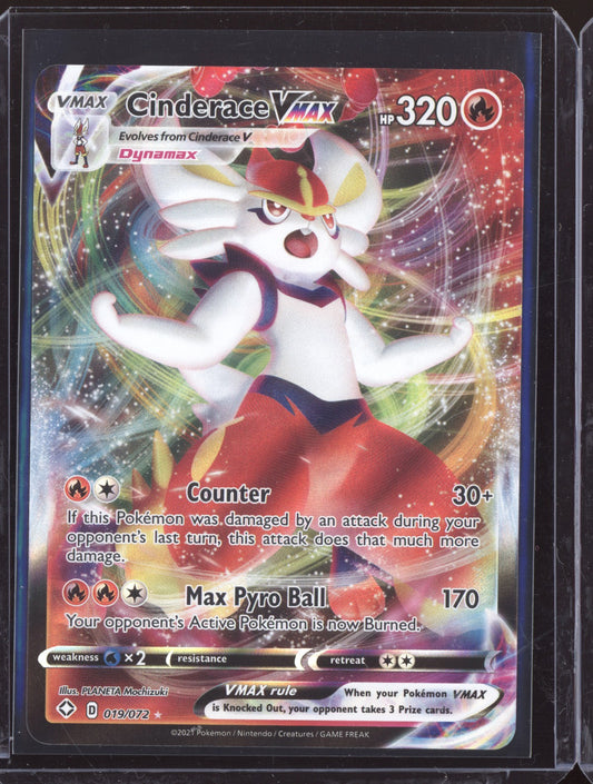 Cinderace VMAX 2021 Pokemon Shining Fates Holo Rare VMAX 019/072