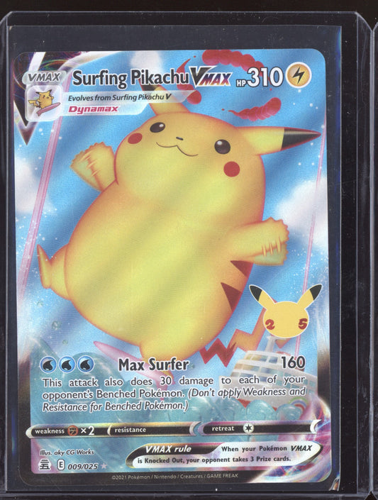 Surfing Pikachu VMAX 2021 Pokemon Celebrations Holo Rare VMAX 009/025