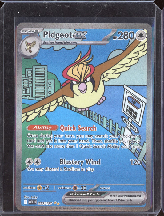Pidgeot ex 2023 Pokemon Obsidian Flames Special Illustration Rare 225/197