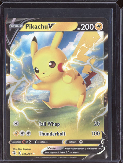 Pikachu V 2021 Pokemon Fusion Strike Holo Rare V 086/264