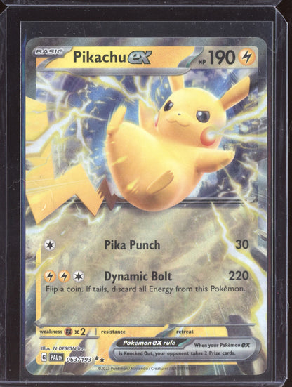 Pikachu ex 2023 Pokemon Paldea Evolved Double Rare 063/193