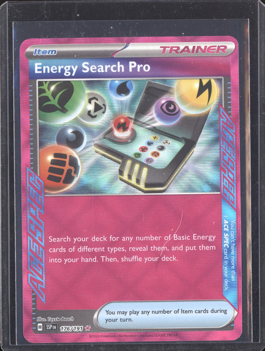 Energy Search Pro 2024 Pokemon Surging Sparks ACE SPEC Rare 176/191