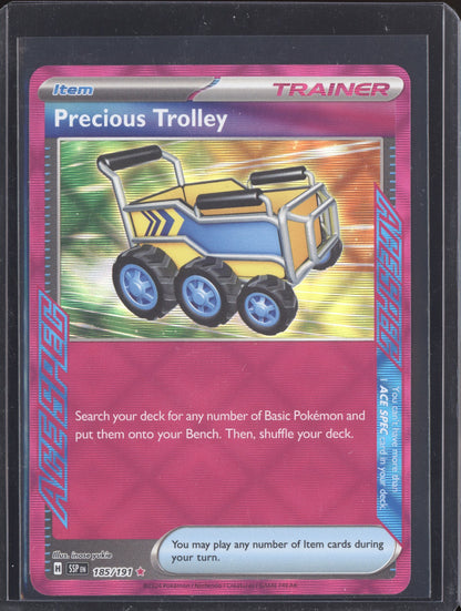 Precious Trolley 2024 Pokemon Surging Sparks ACE SPEC Rare 185/191