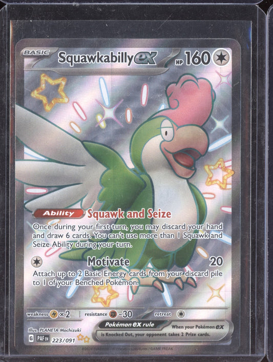 Squawkabilly ex 2024 Pokemon Paldean Fates Shiny Ultra Rare 223/091