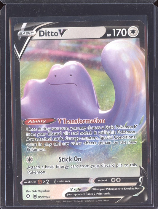 Ditto V 2021 Pokemon Shining Fates Holo Rare V 050/072