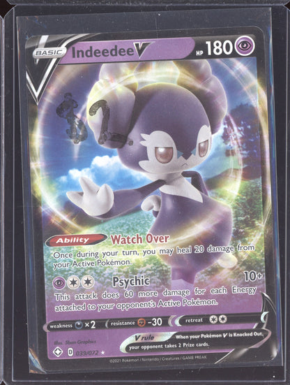 Indeedee V 2021 Pokemon Shining Fates Holo Rare V 039/072