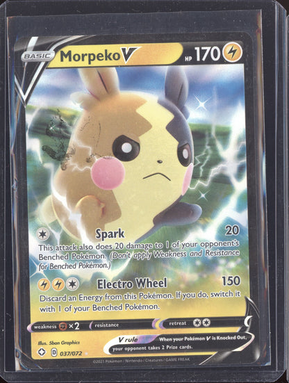 Morpeko V 2021 Pokemon Shining Fates Holo Rare V 037/072