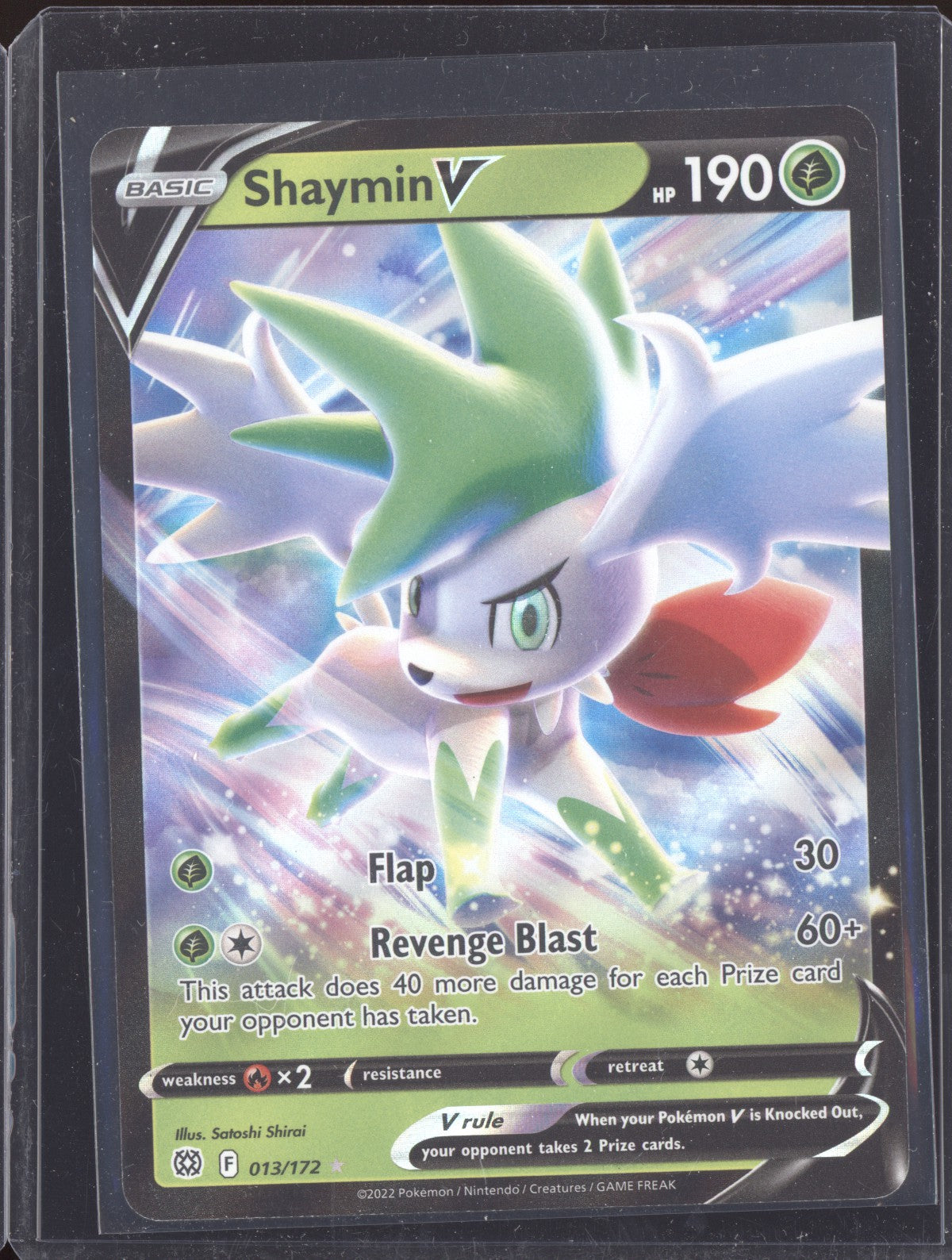 Shaymin V 2022 Pokemon Brilliant Stars Holo Rare V 013/172