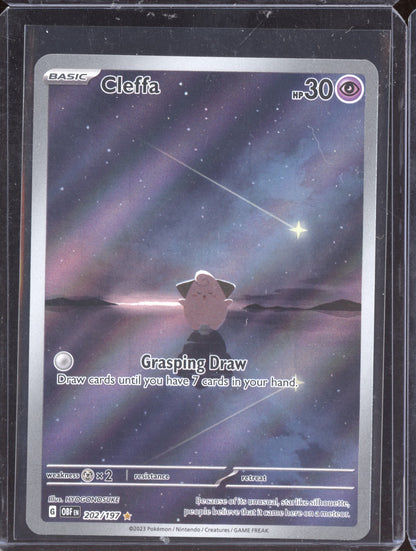 Cleffa 2023 Pokemon Obsidian Flames Illustration Rare 202/197