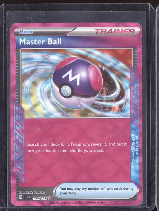 Master Ball 2024 Pokemon Temporal Forces ACE SPEC Rare 153/162