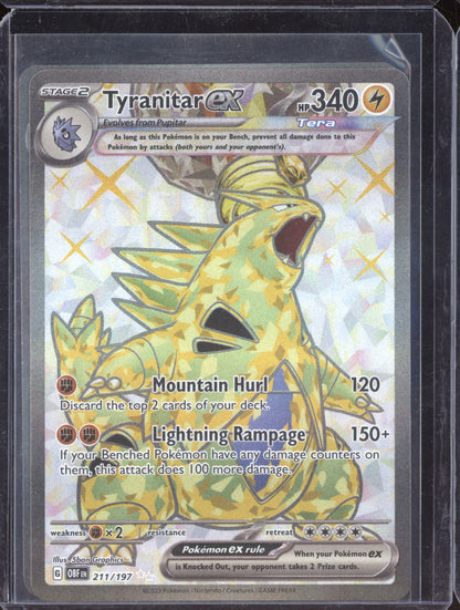 Tyranitar ex 2023 Pokemon Obsidian Flames Ultra Rare 211/197